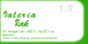 valeria rak business card